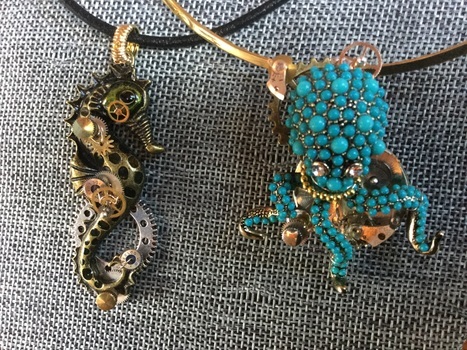 Modified to Steampunk Costume Jewelry by Rhonda Grandee - featured on Jewelry Making Journal