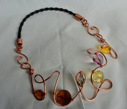 Horse Hair, Copper Wire, and Swarovski Beaded Necklace by Michelle Booker - featured on Jewelry Making Journal