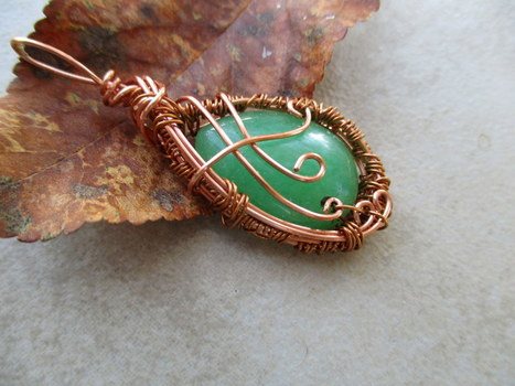 Wire Wrapped Green Aventurine by Julia Ferry - featured on Jewelry Making Journal