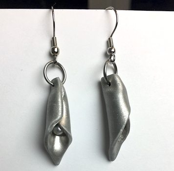 Polymer Clay Silver Calla Lilies by Glenda Munguia - featured on Jewelry Making Journal