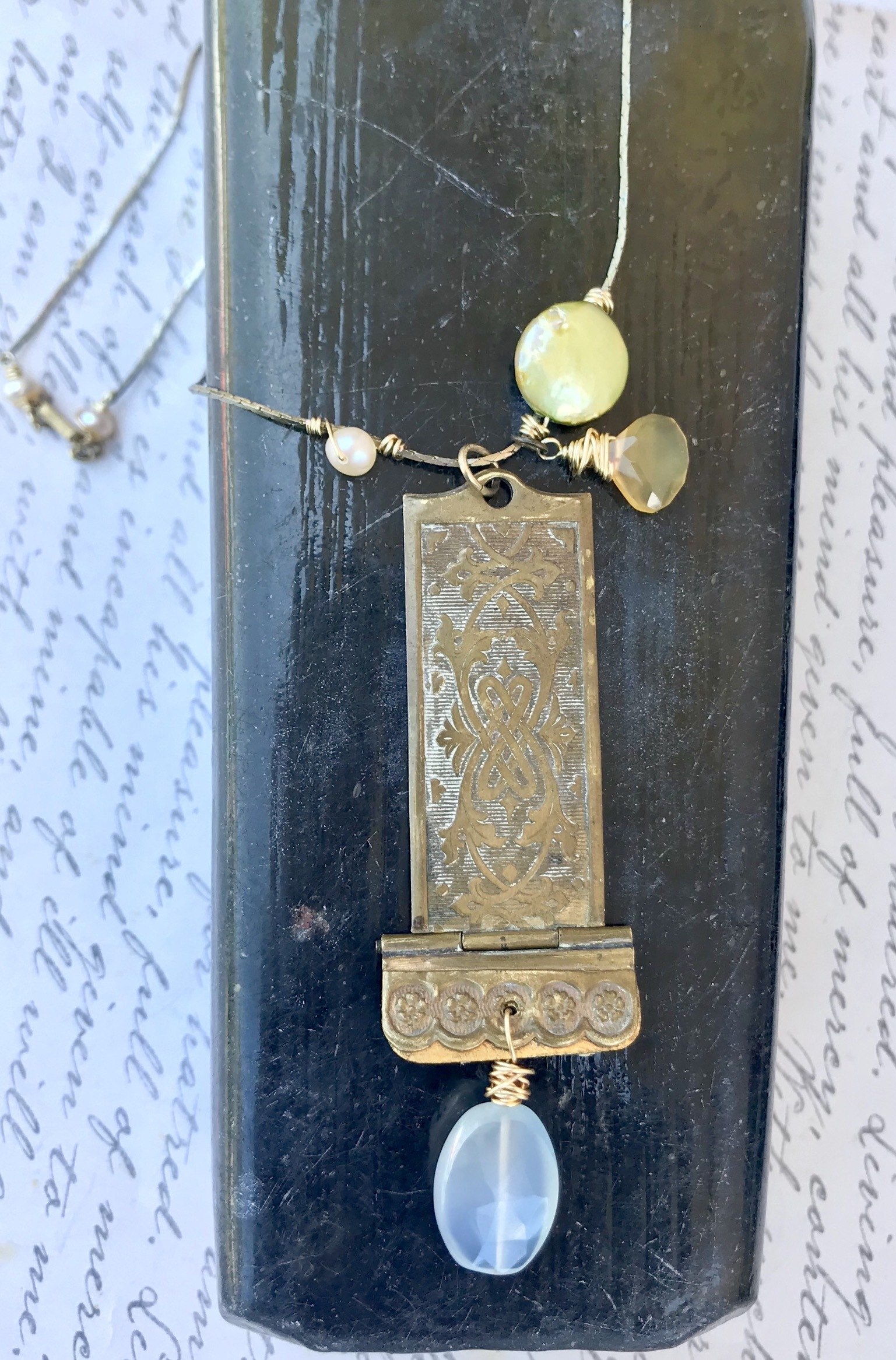 Brass Book Hinge Necklace Jewelry Making Journal