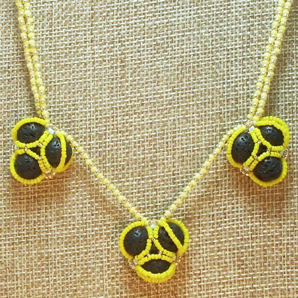 Lava Beaded Necklace, by Sande Gene